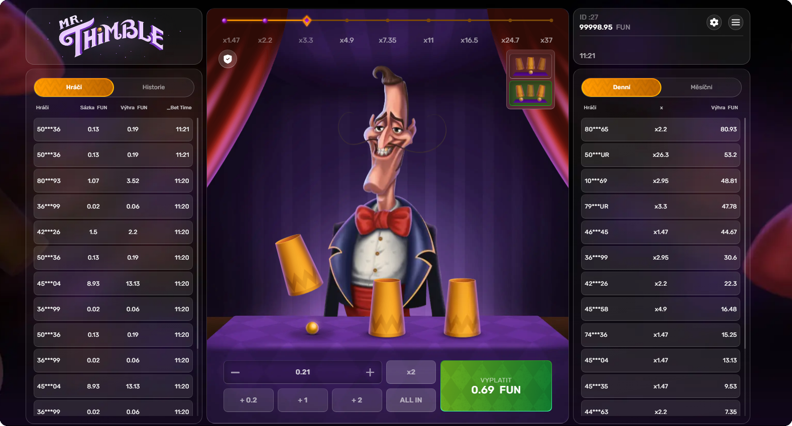 Mr. Thimble vyplatit